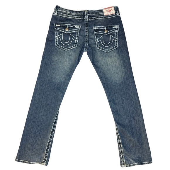 True Religion Denim - True Religion Womens Joey Mid Rise Super T Flap Flare Jean 32 *Hemmed